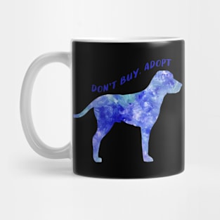 Dont buy adopt cute watercolor dog blue Mug